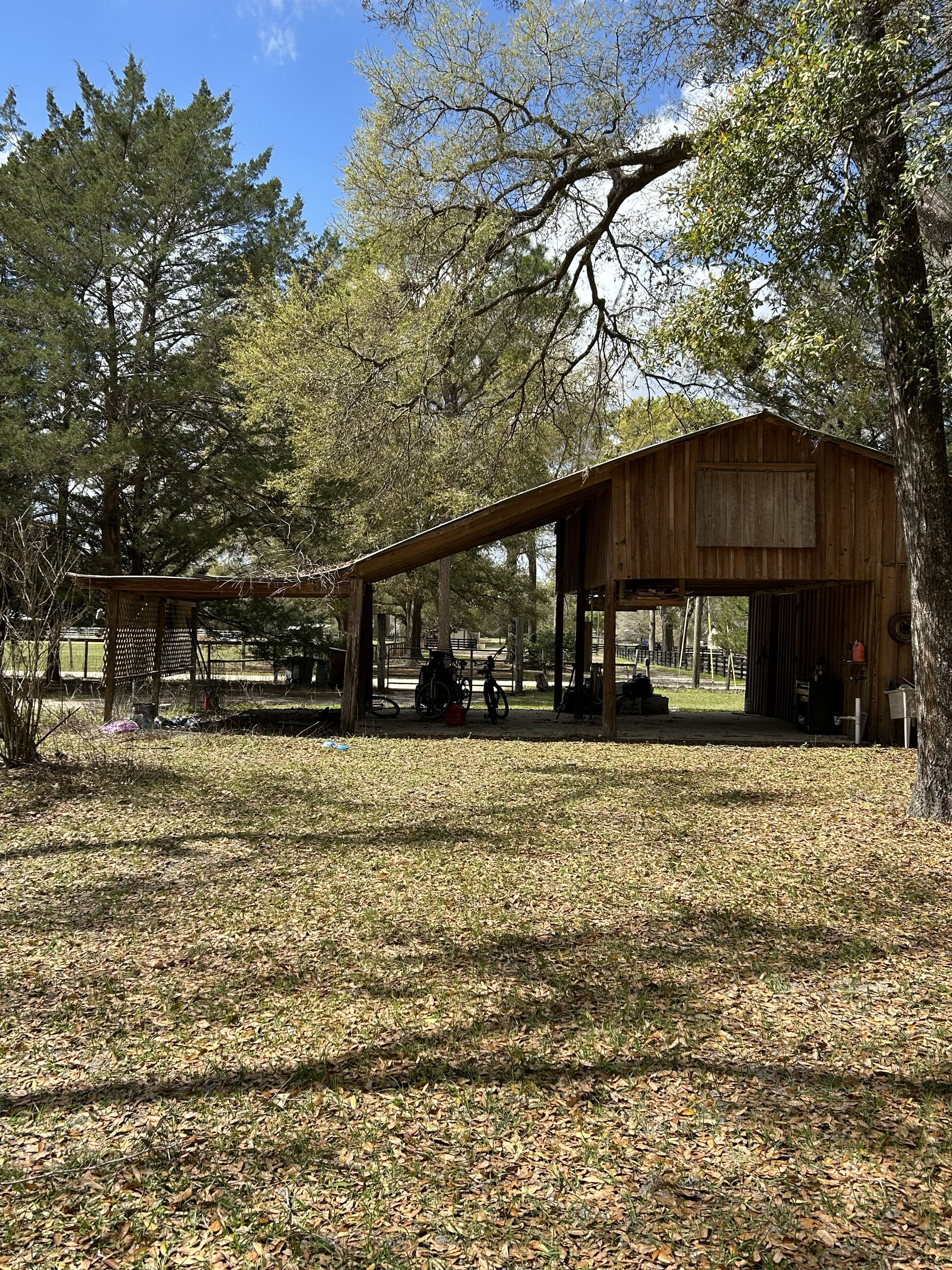 Barn with attached carport