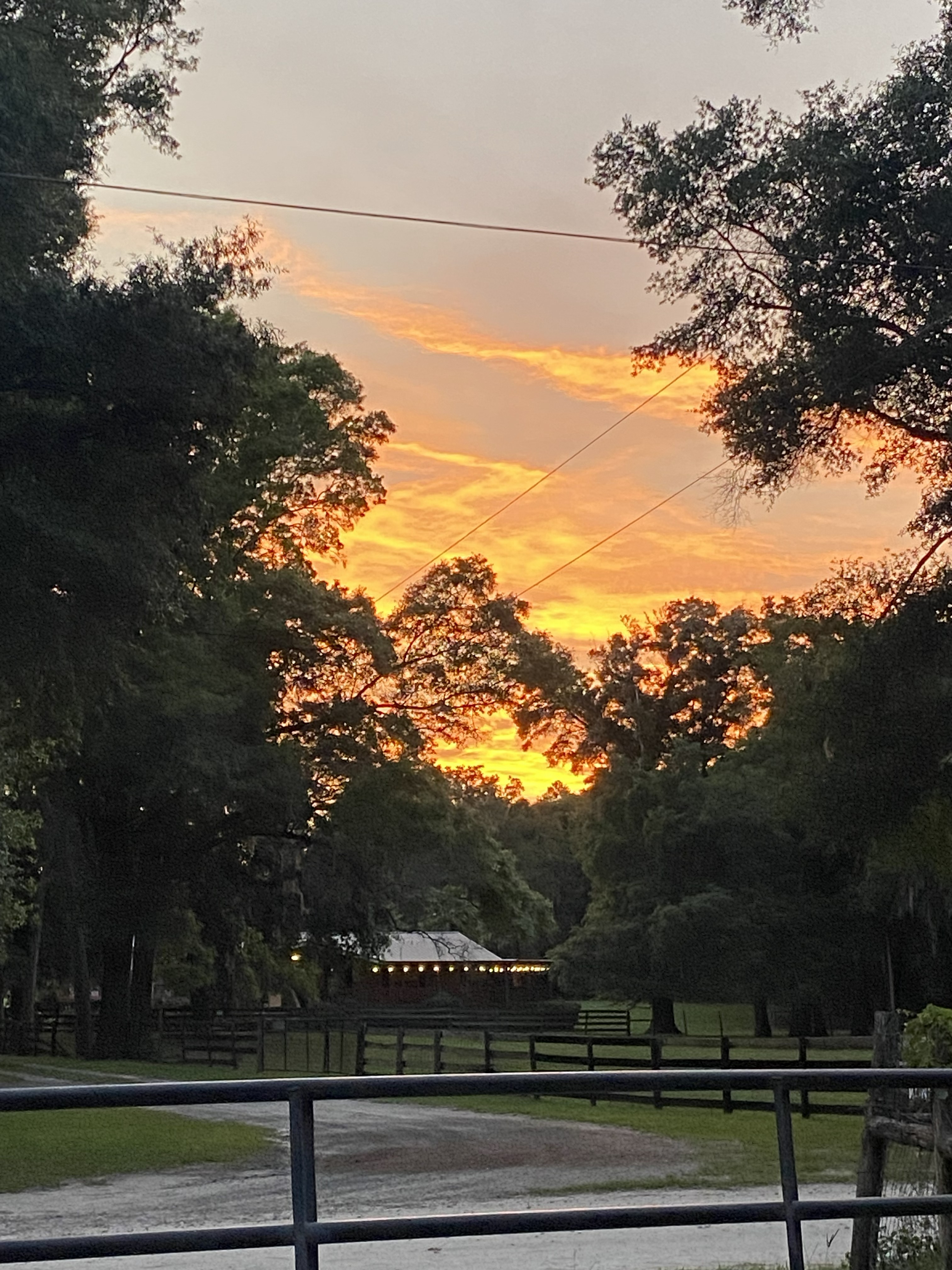 Sunset view from the property